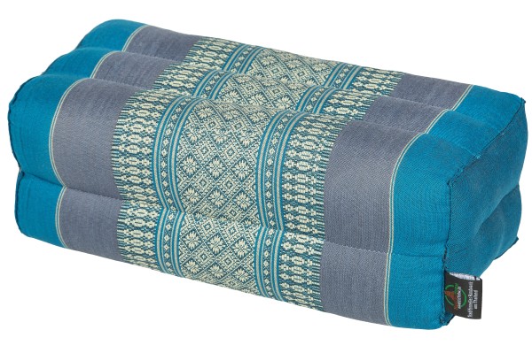 Kapok Cushion, Pillow 35x15x10cm, Blue Tones