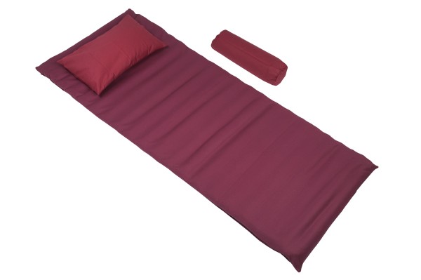 3 Piece Futon Set with Buckwheat Filling & Red Cotton Covers
