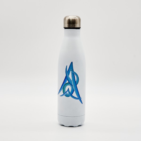 Trinkflasche aus Edelstahl Aqua weiß 0,5l, 27cm
