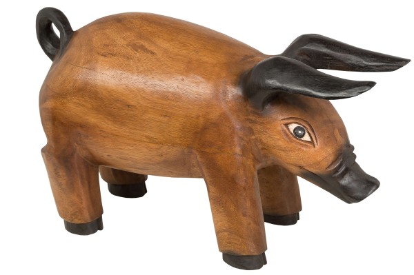 Holzfigur Schwein ca. 53x28x22cm