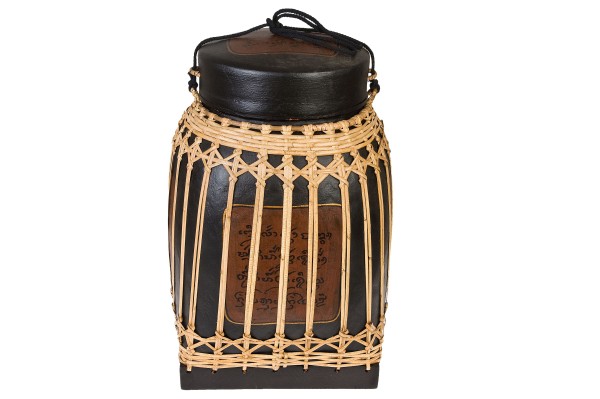 Bamboo Jar black/natural 52cm high