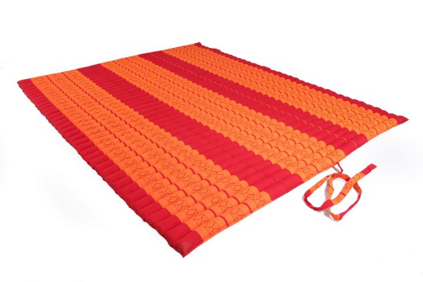 Rollmatte 200x150 rot & orange geöffnet