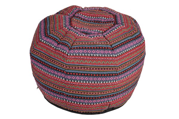 Pouf Rundes Kissen Baumwolle gewebt 34 x 48 cm braun