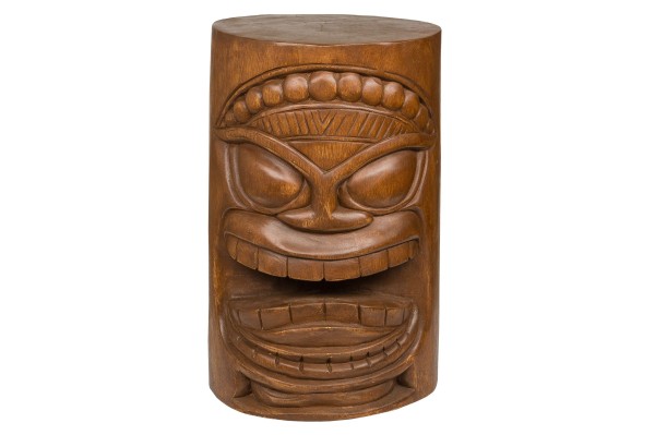 Tiki Stool "Molokaii", 50cm, hand-carved from solid wood